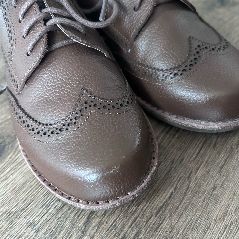 Janie and Jack|Classic Brown Faux Leather Oxford Shoes sz 1 - Picture 6 of 6